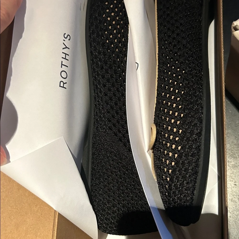 NIB Rothy's the ballet flat in noir mesh Black and Tan Flats size 11.5 - Picture 10 of 10